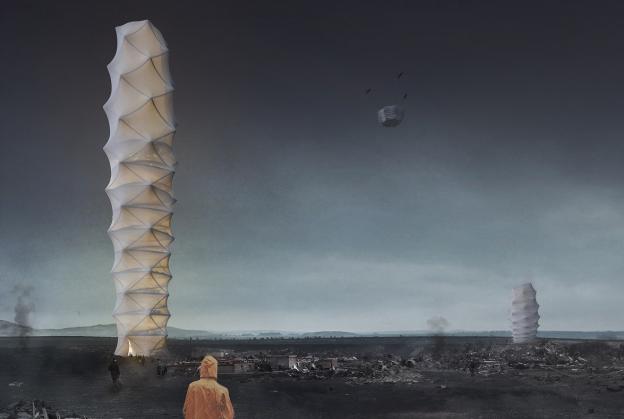 Foldable disaster relief hub wins eVolo skyscraper competition